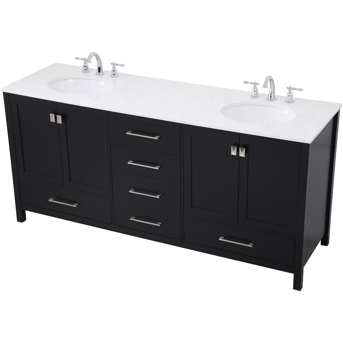 Irene 72 X 22 X 34 inch Black Vanity Sink Set