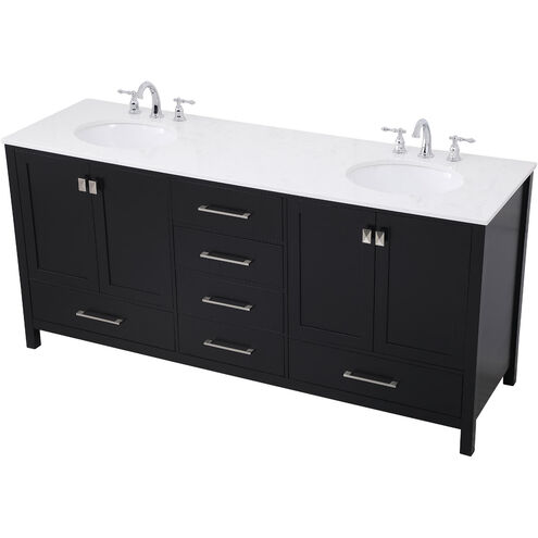 Irene 72 X 22 X 34 inch Black Vanity Sink Set