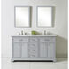 Americana 60 X 35 inch Light Grey with Carrara White Marble Vanity Set in Gray