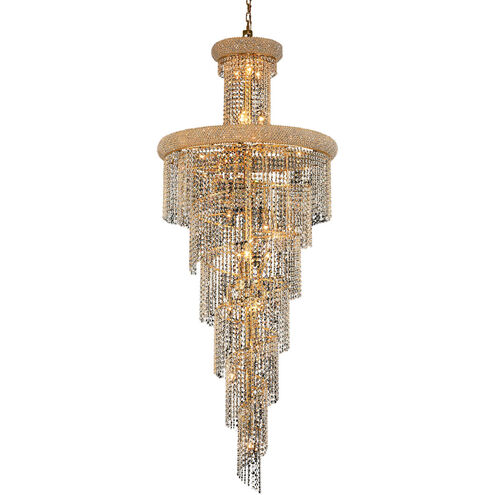 Spiral 28 Light 30 inch Gold Foyer Ceiling Light in Royal Cut