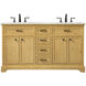 Americana 60 X 22 X 35 inch Natural Wood Vanity Sink Set