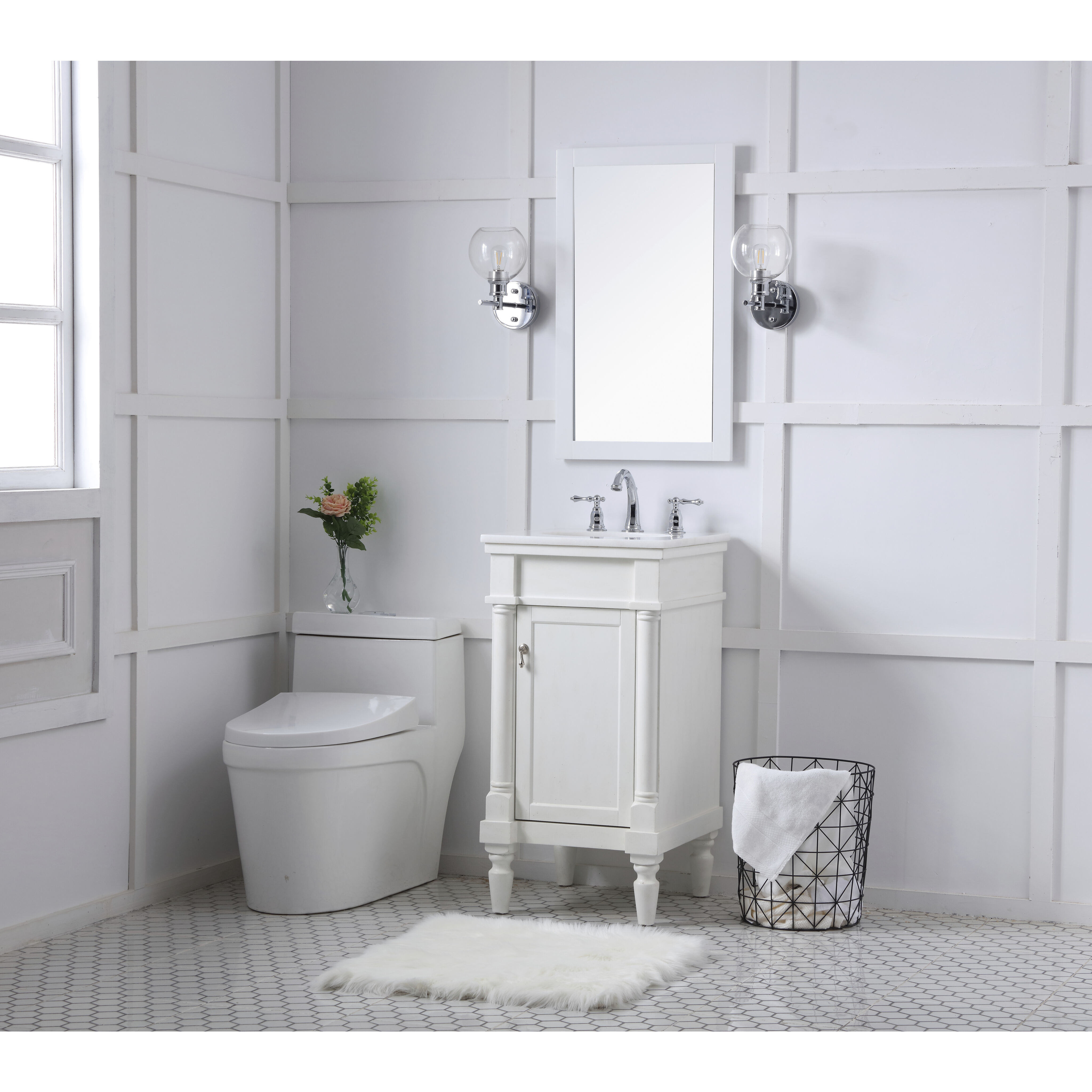 Lexington 19 X 18 X 35 inch Antique White Vanity Sink Set