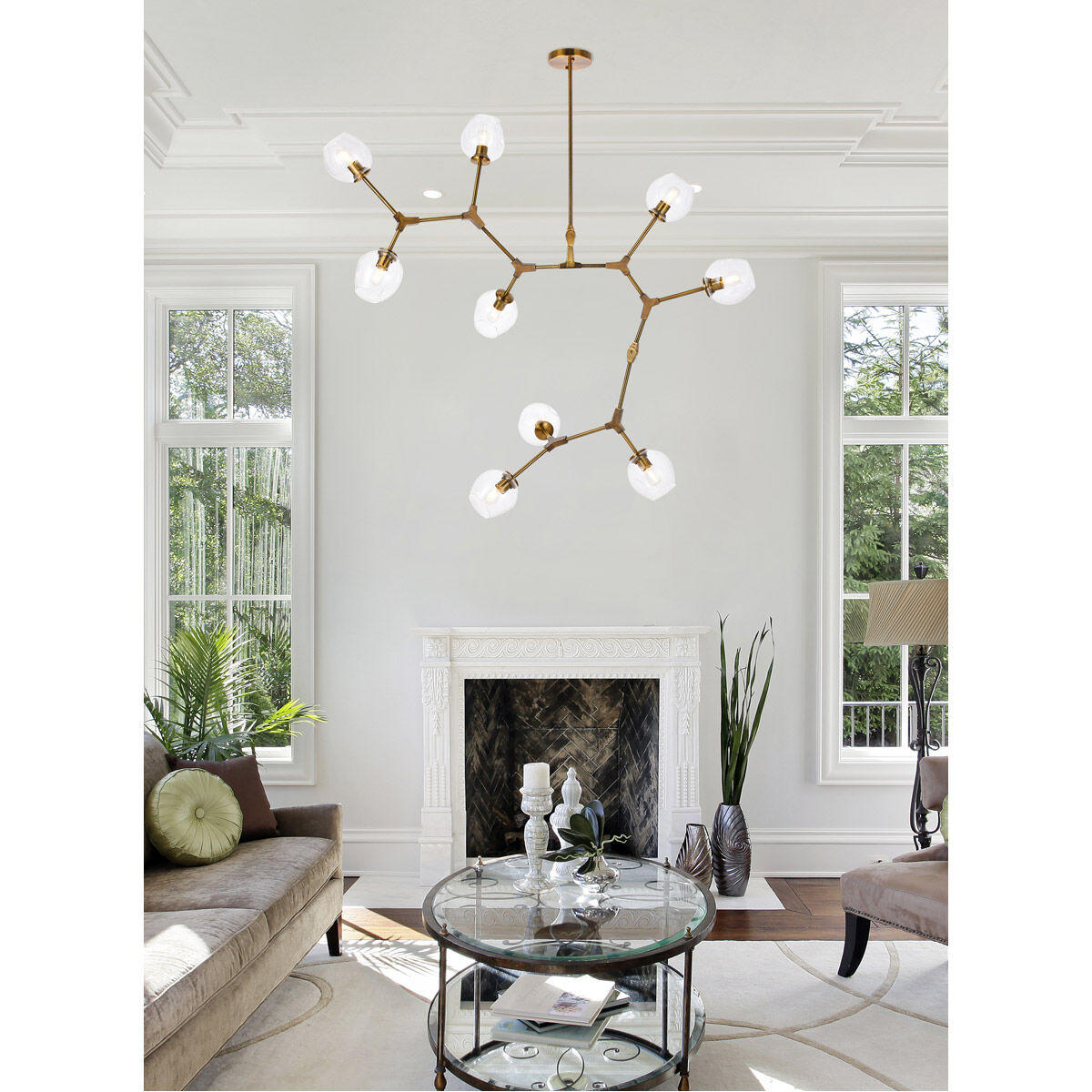 Cavoli 9 Light 79 inch Brass Chandelier Ceiling Light