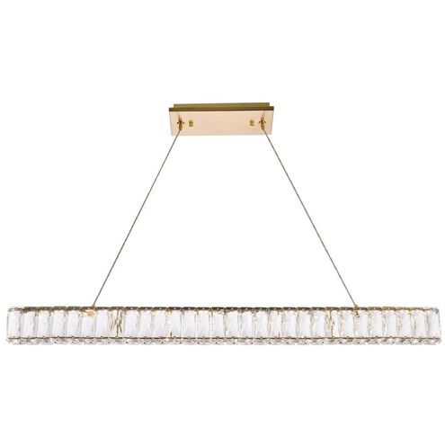 Monroe 1 Light 38 inch Gold Linear Pendant Ceiling Light