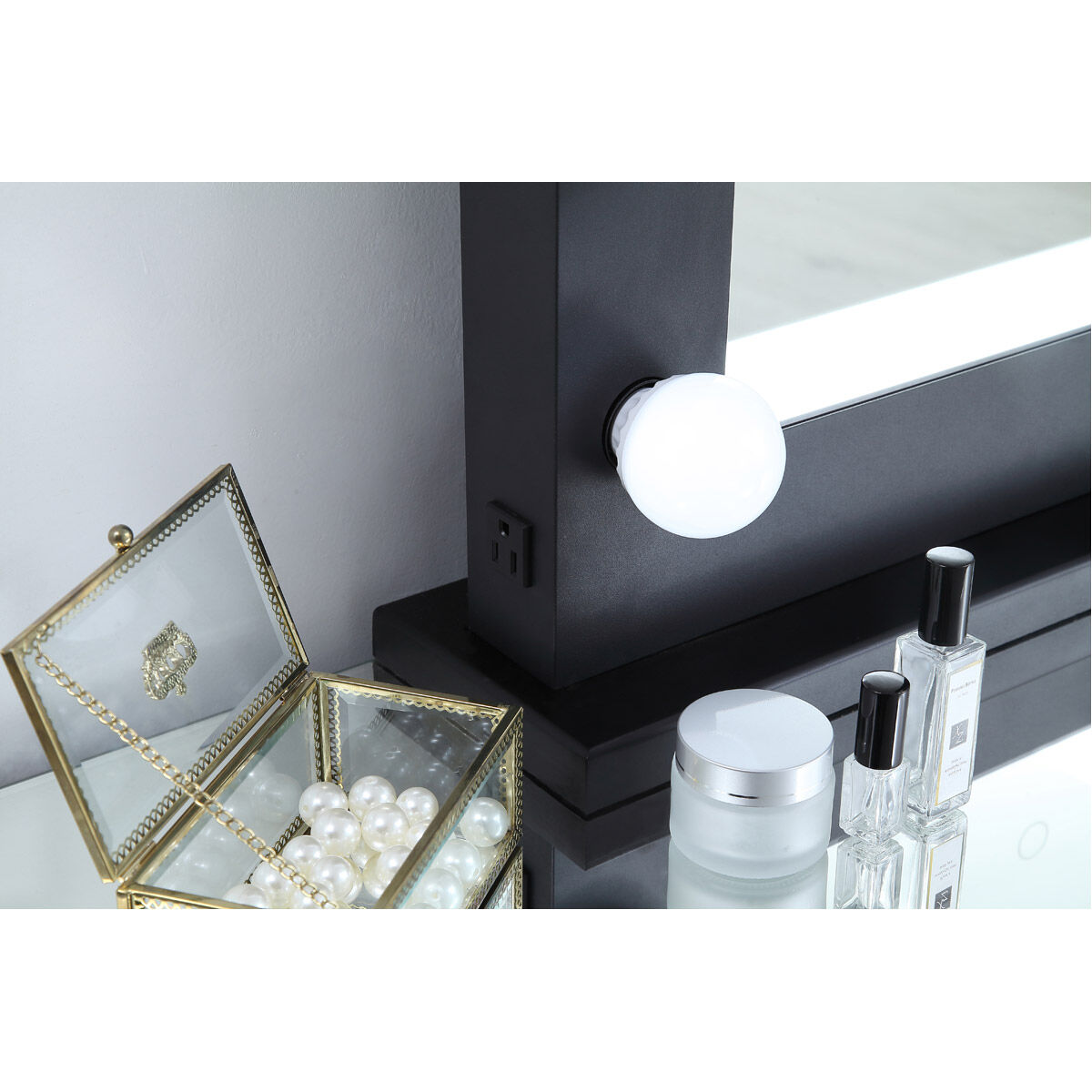 Brenda 32 X 24 inch Black Lighted Wall Mirror