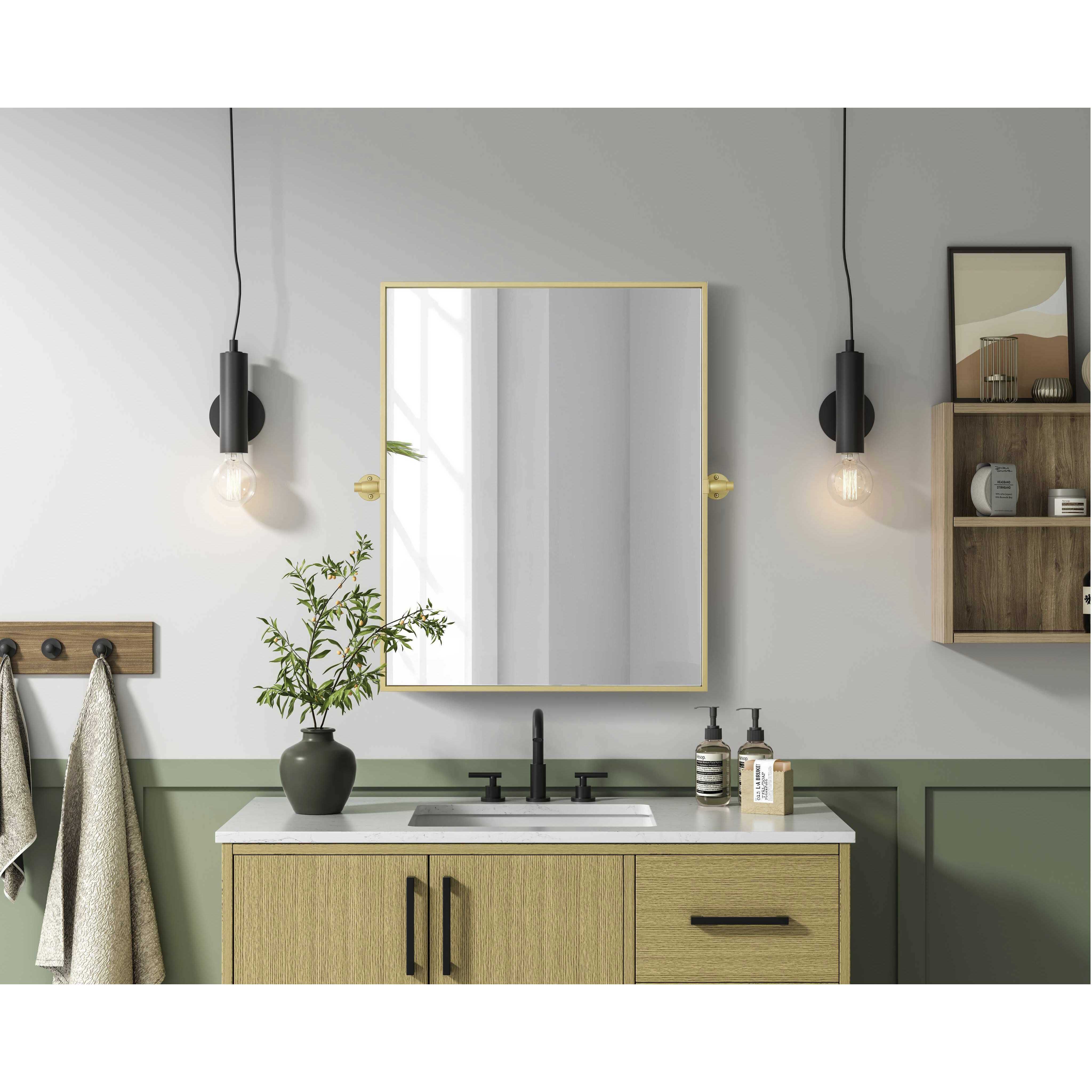 Amoura 30 X 24 inch Brass Mirror