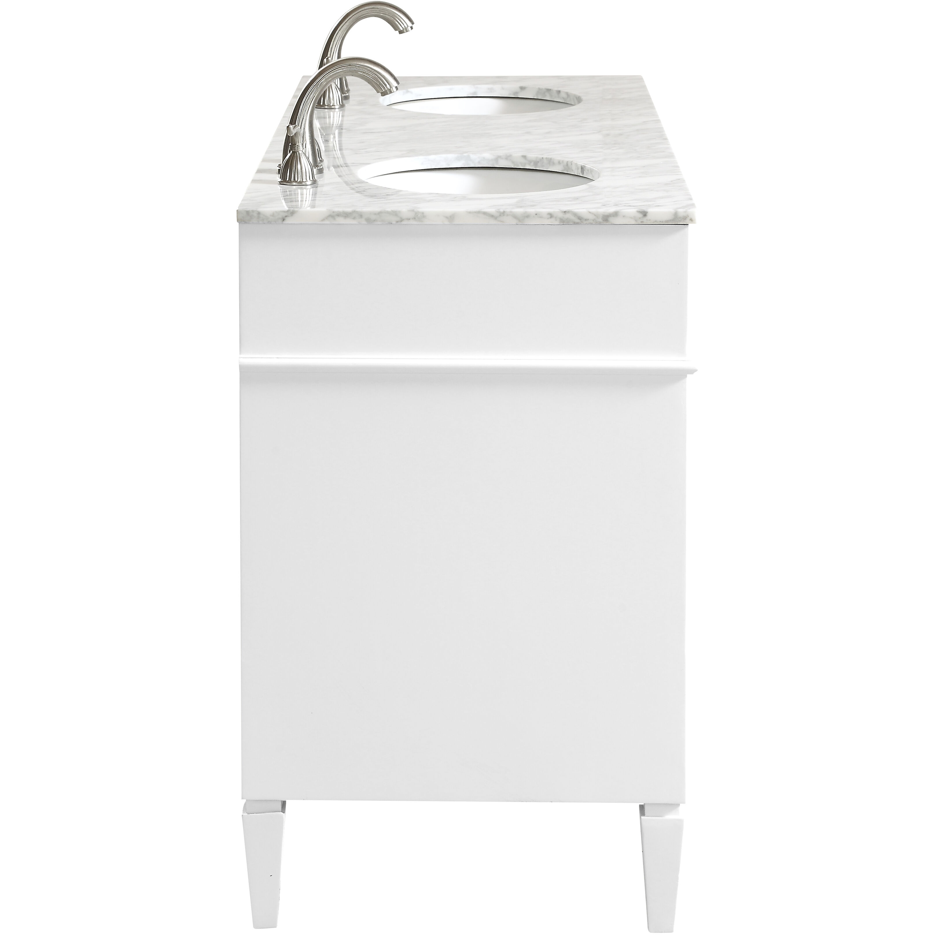 Park Avenue 60 X 35 inch White with Carrara White Marble Vanity Set