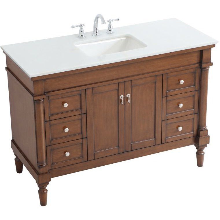 Lexington 48 X 21.5 X 35 inch Walnut Vanity Sink Set