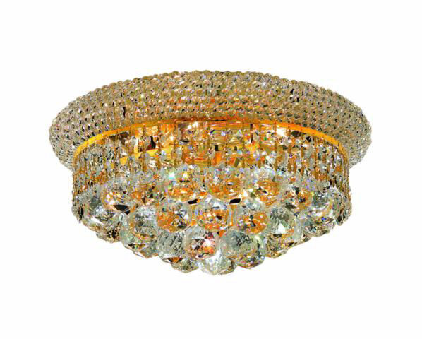 Primo 6 Light 14 inch Gold Flush Mount Ceiling Light in Royal Cut