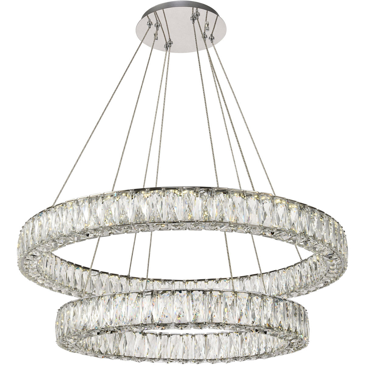 Monroe LED 31.5 inch Chrome Chandelier Ceiling Light