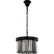 Sydney 3 Light 16 inch Matte Black Pendant Ceiling Light in Silver Shade, Urban Classic