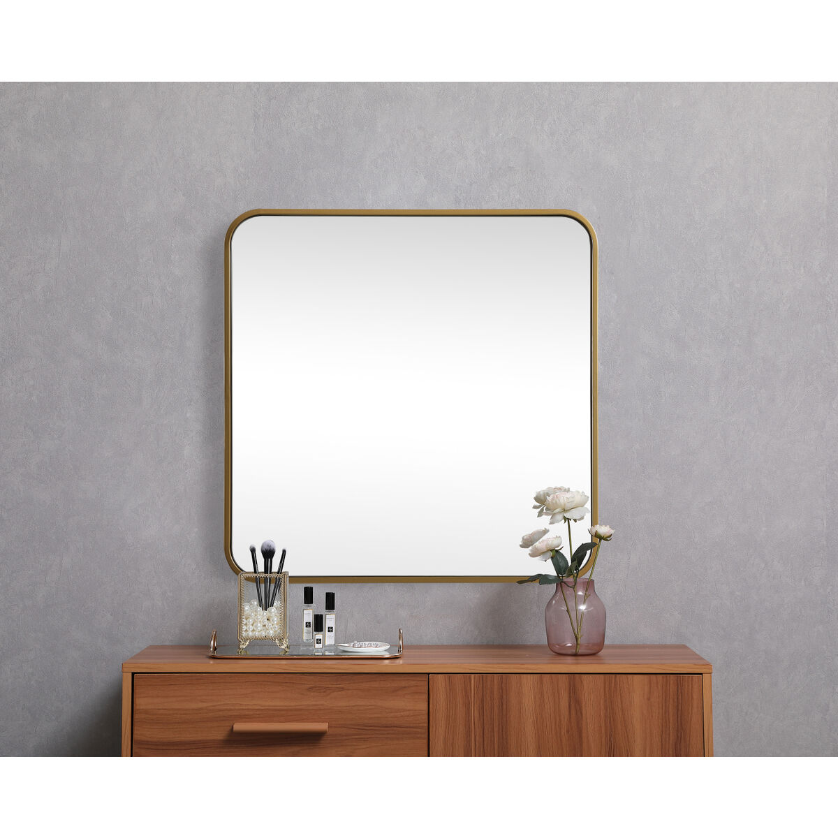 Evermore 24 X 24 inch Brass Vanity Mirror