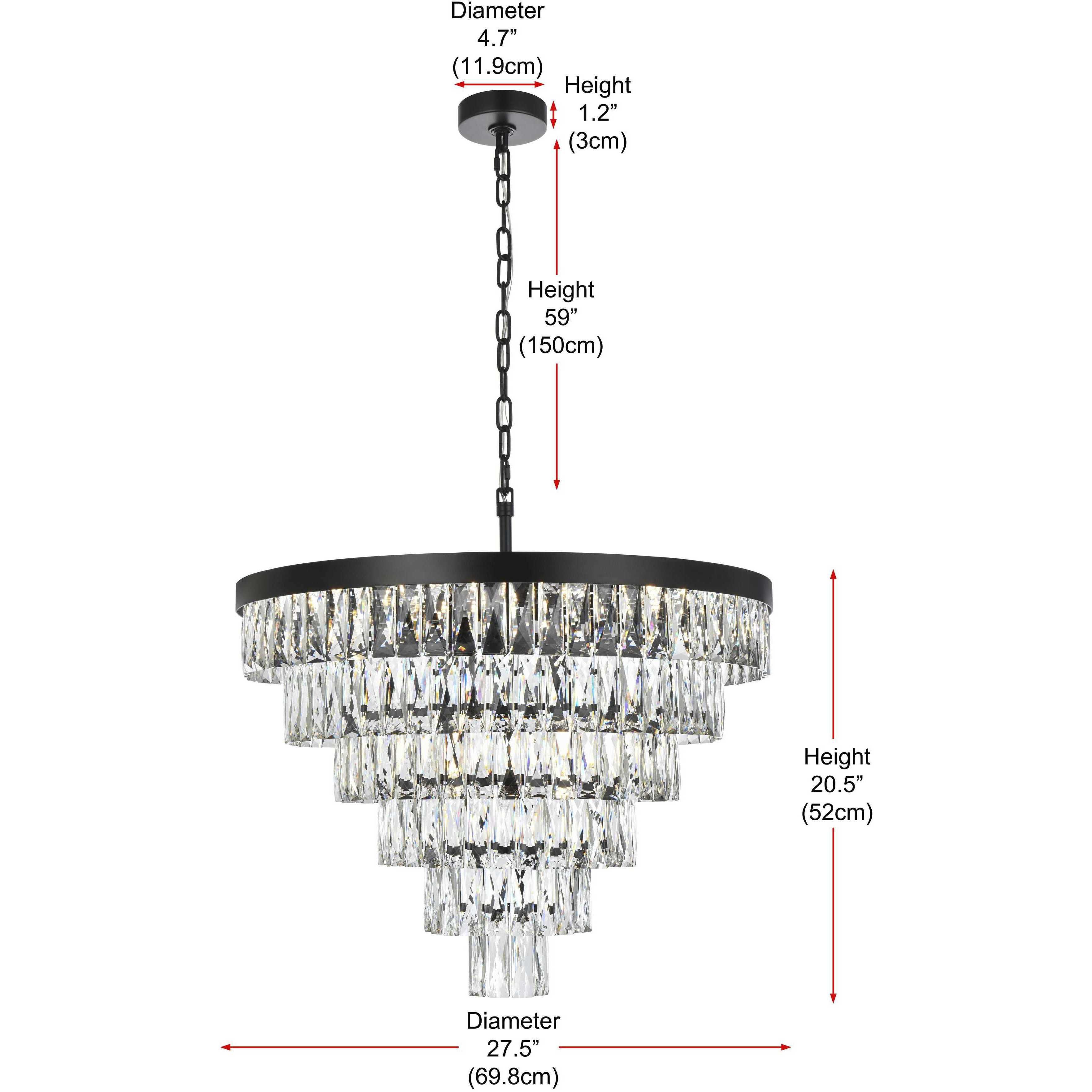 Josephine 13 Light 27.5 inch Black Chandelier Ceiling Light