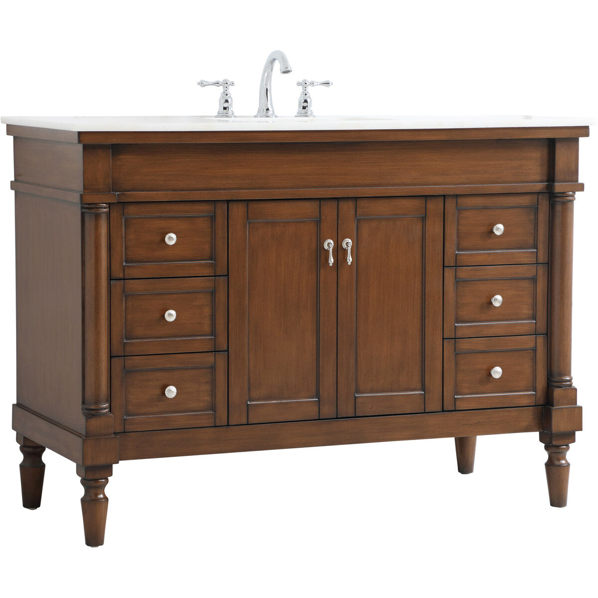 Lexington 48 X 21.5 X 35 inch Walnut Vanity Sink Set