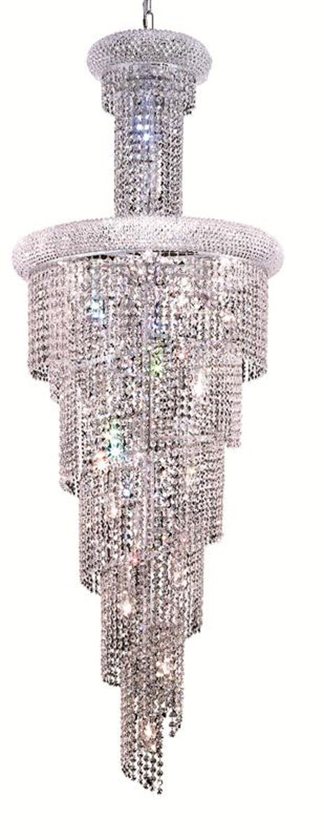 Spiral 22 Light 22 inch Chrome Foyer Ceiling Light in Royal Cut
