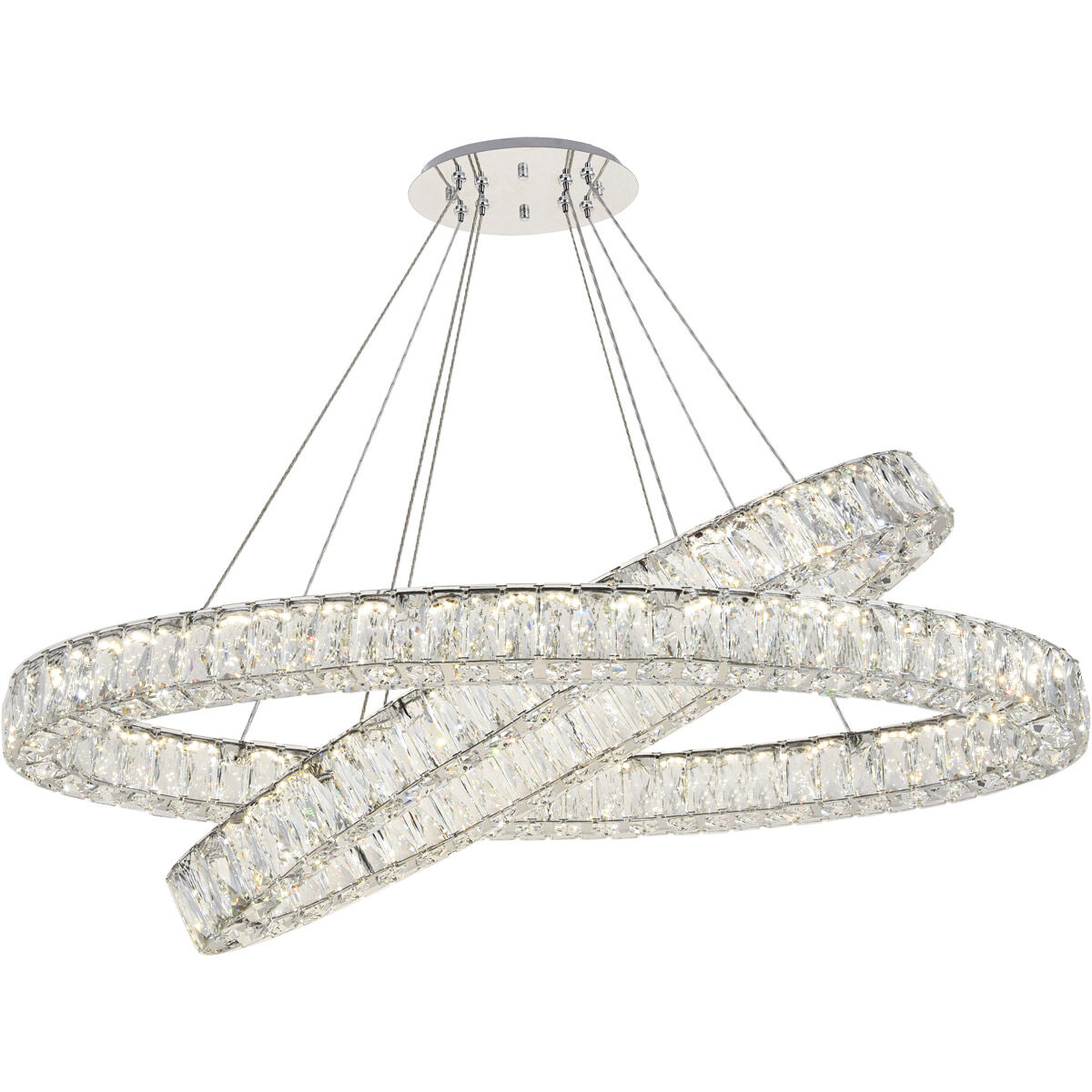 Monroe LED 41 inch Chrome Chandelier Ceiling Light