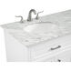 Americana 60 X 35 inch White with Carrara White Marble Vanity Set
