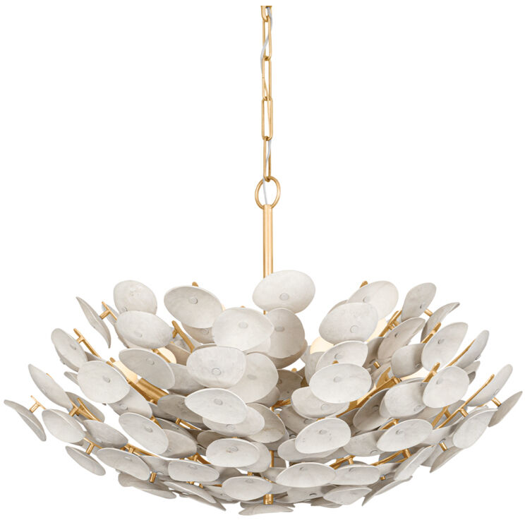 Aimi 9 Light 32 inch Vintage Gold Leaf Chandelier Ceiling Light