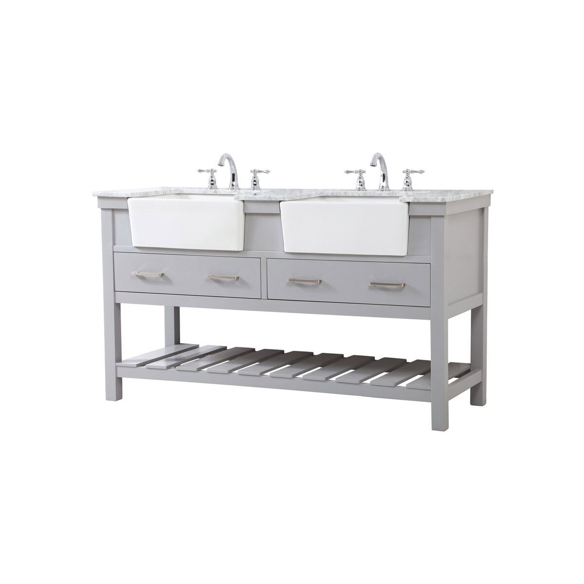 Clement 60 X 22 X 34 inch Grey Bathroom Vanity Cabinet