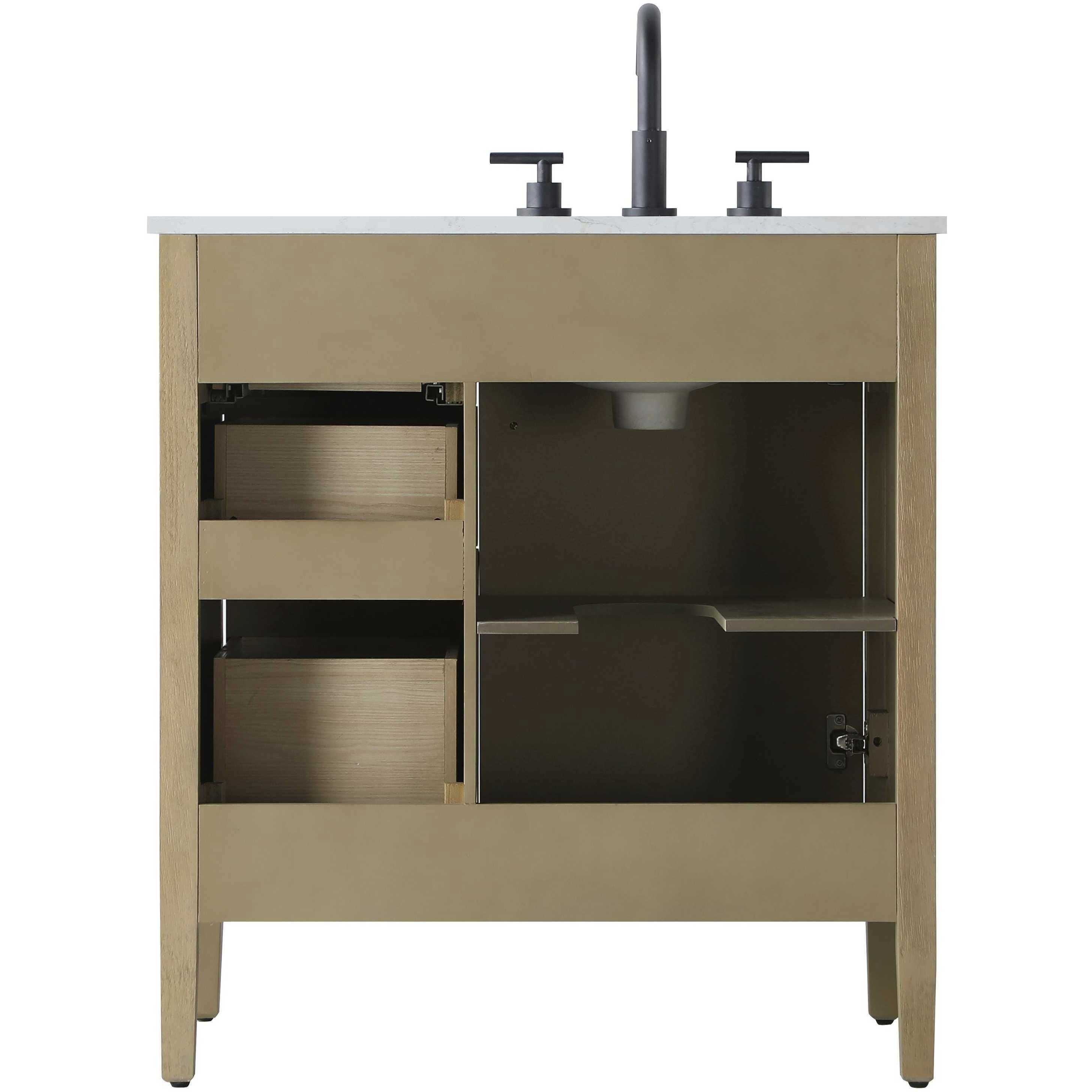 Blakely 32 X 34 inch Linen Oak Bathroom Vanity Cabinet