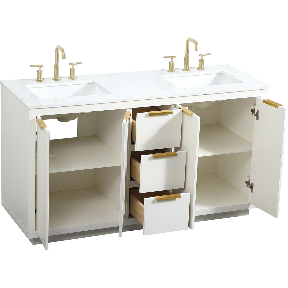 Blake 60 X 22 X 34 inch White Vanity Sink Set