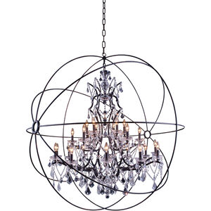 Geneva 25 Light 60 inch Dark Bronze Pendant Ceiling Light in Clear, Urban Classic