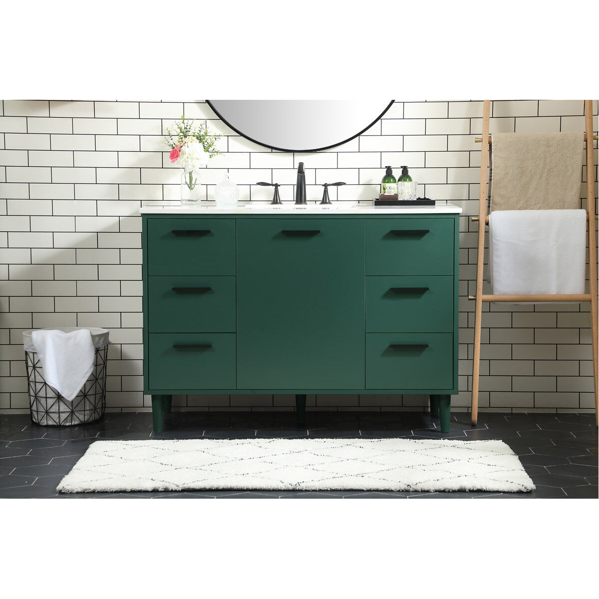 Baldwin 48 X 22 X 34 inch Green Vanity Sink Set