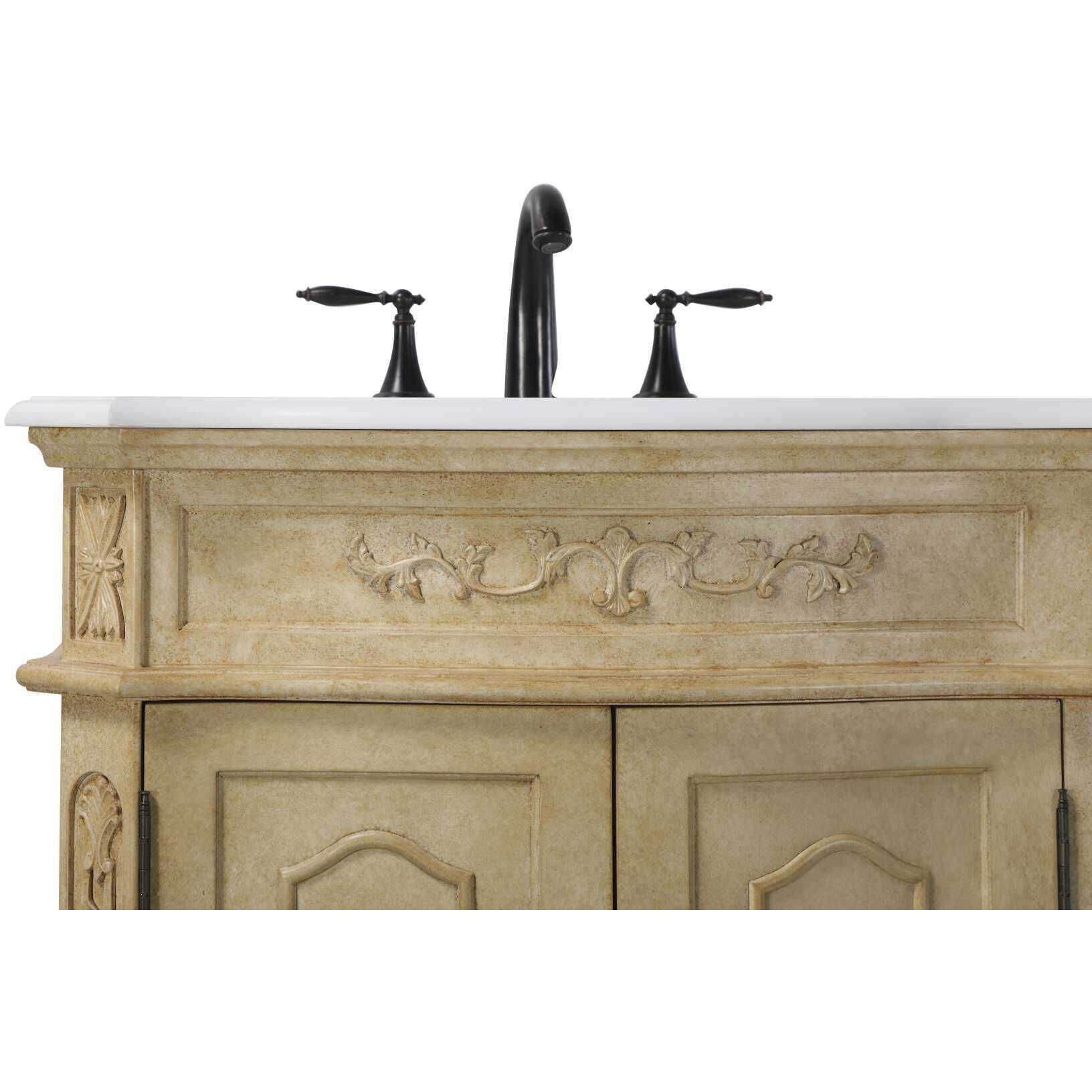 Danville 66 X 36 inch Antique Beige Bathroom Vanity Cabinet