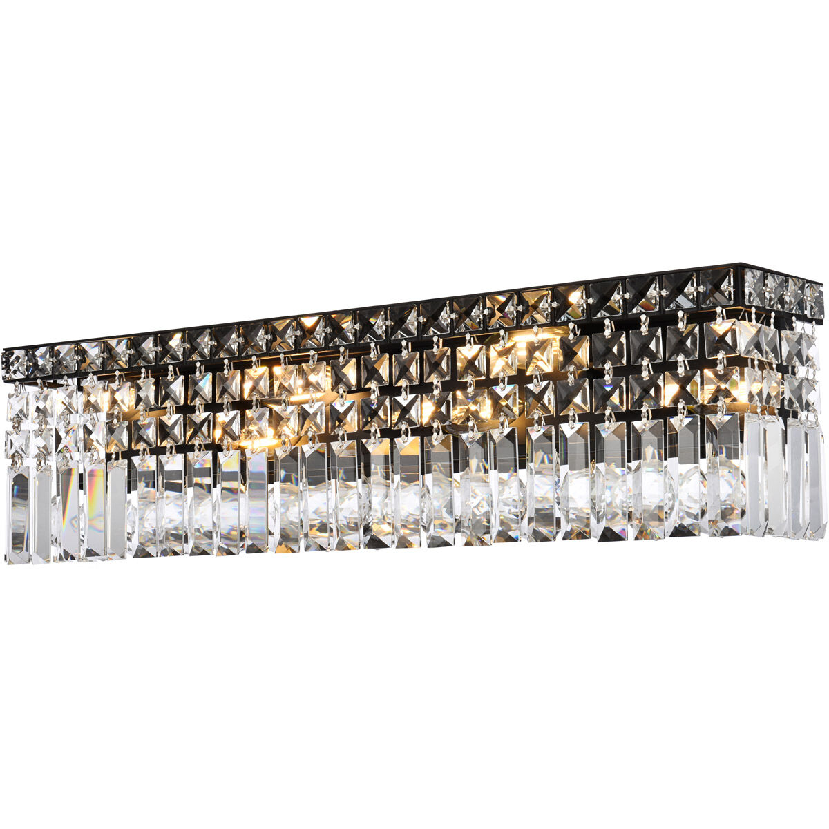 Maxime 6 Light 4.5 inch Black and Clear Wall Sconce Wall Light in Royal Cut