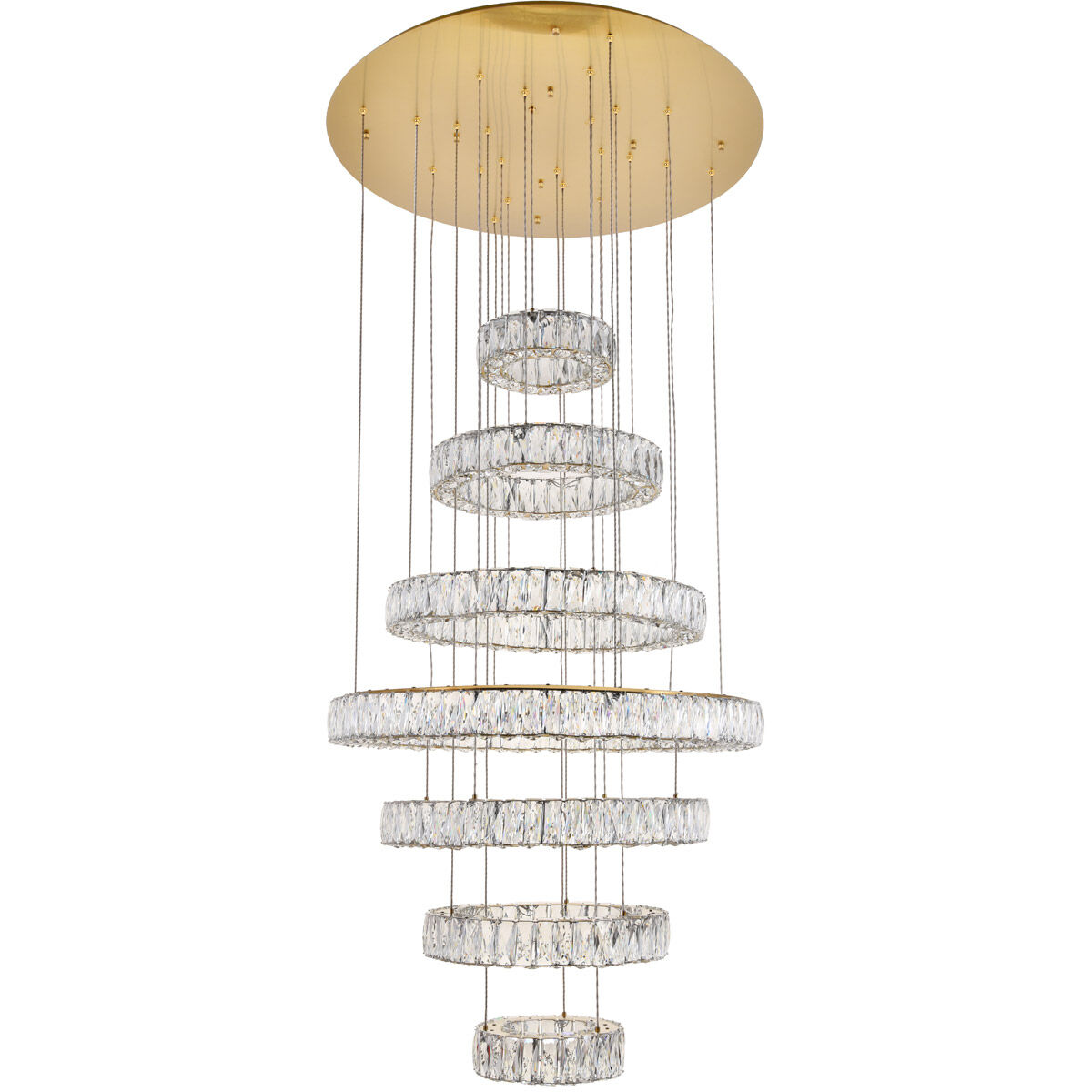 Monroe LED 34 inch Gold Chandelier Ceiling Light