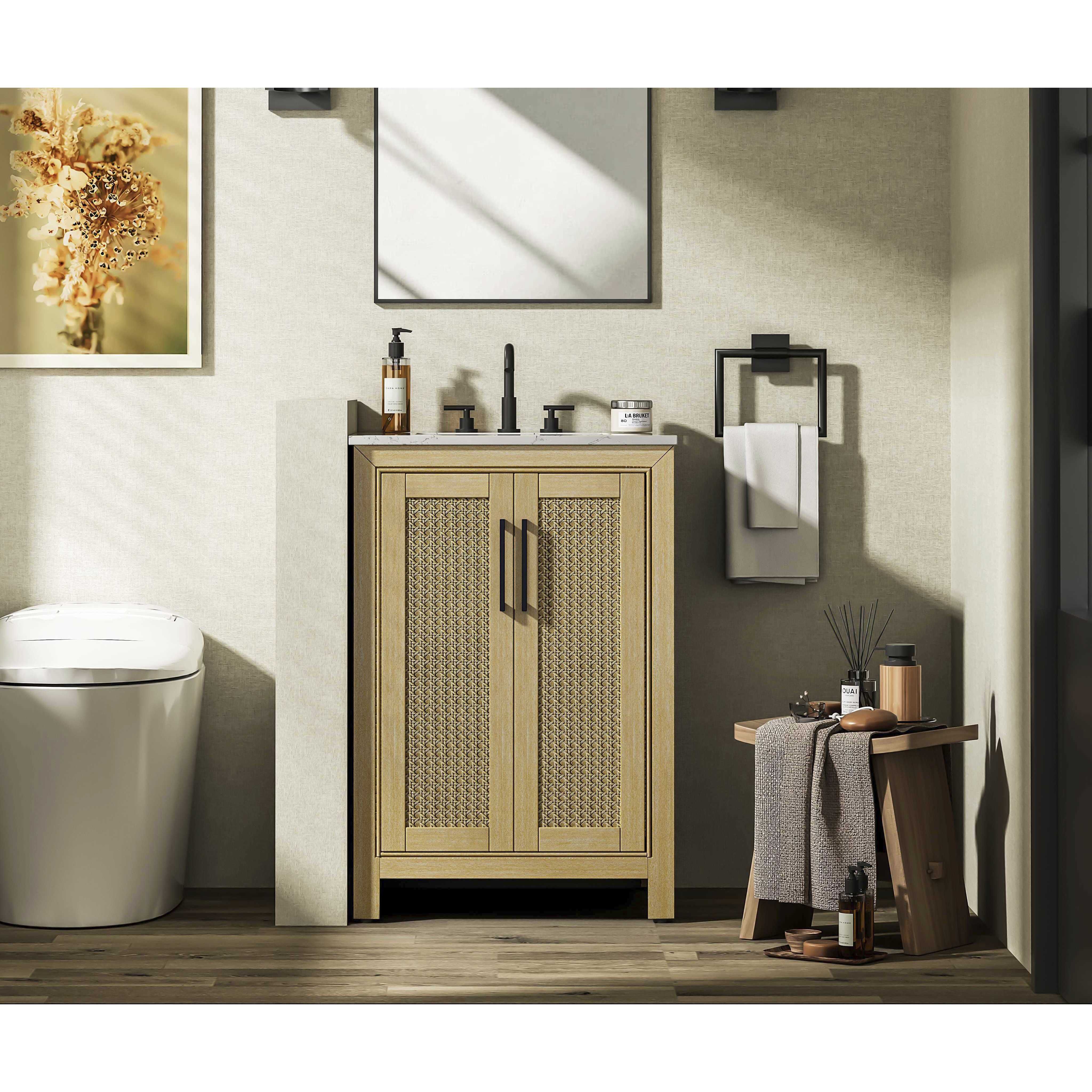 Alina 24 X 35 inch Linen Oak Bathroom Vanity Cabinet
