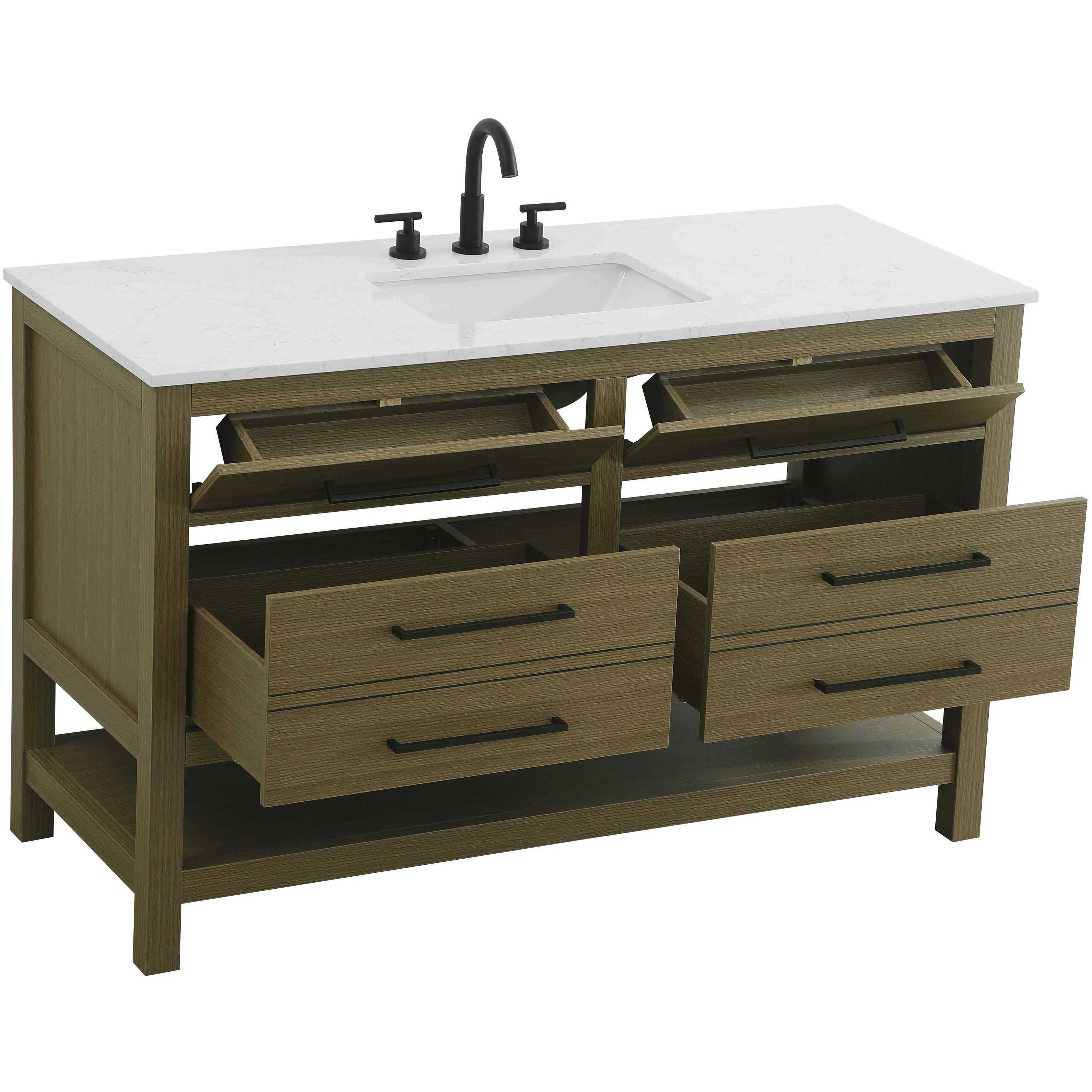 Karson 54 X 34 inch Chestnut Brown Bathroom Vanity Cabinet in 1