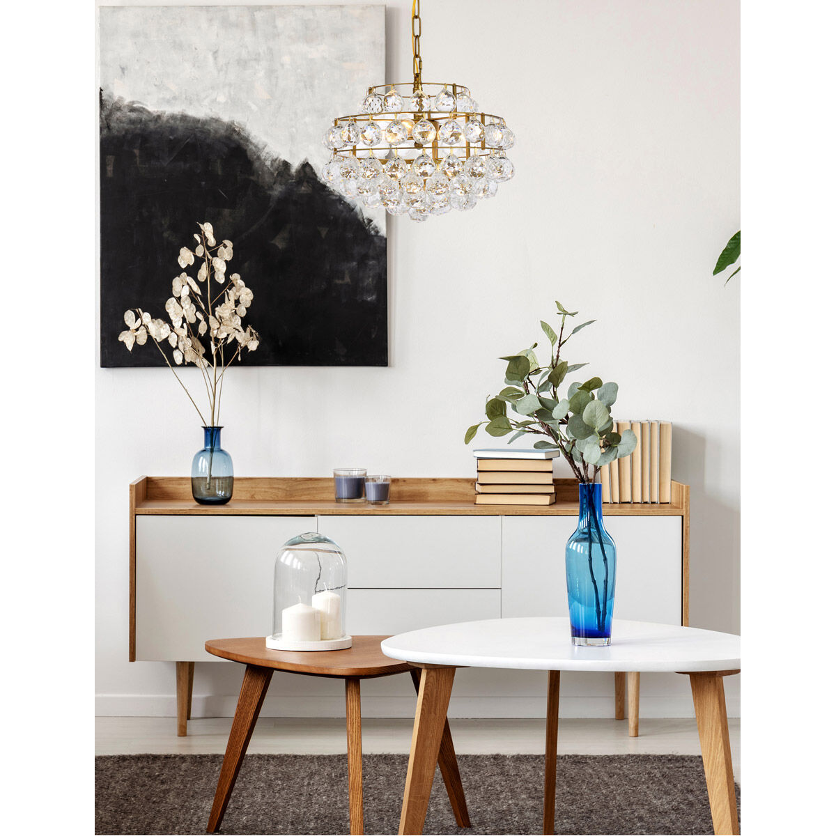 Savannah 3 Light 14 inch Brass Pendant Ceiling Light