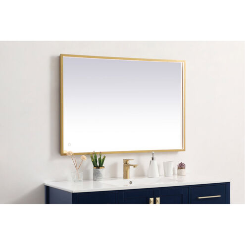 Pier 30 X 27 inch Brass LED Mirror