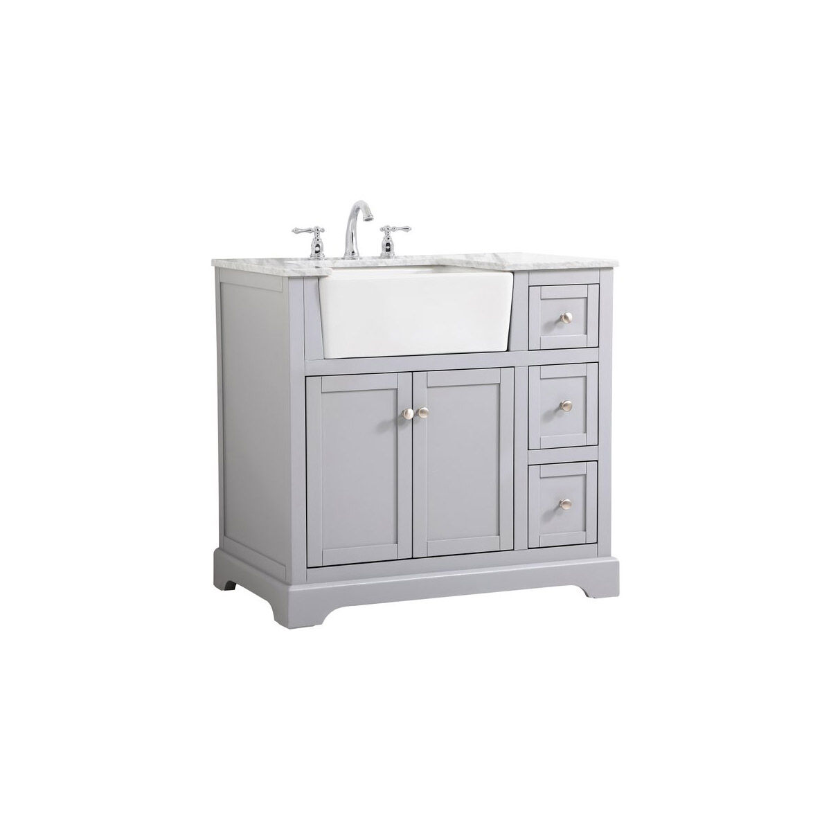 Franklin 36 X 22 X 34.75 inch Grey Bathroom Vanity Cabinet