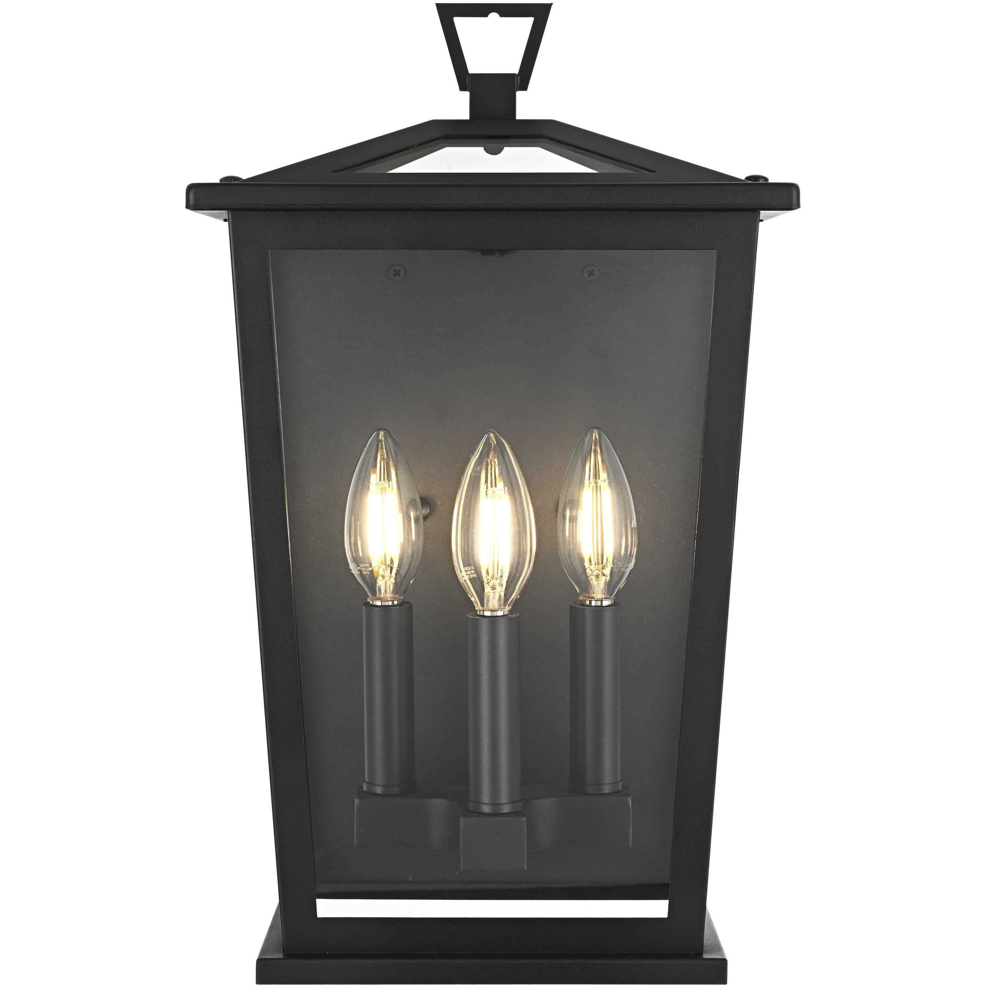 Richmond 3 Light 16 inch Black Outdoor Wall Sconce