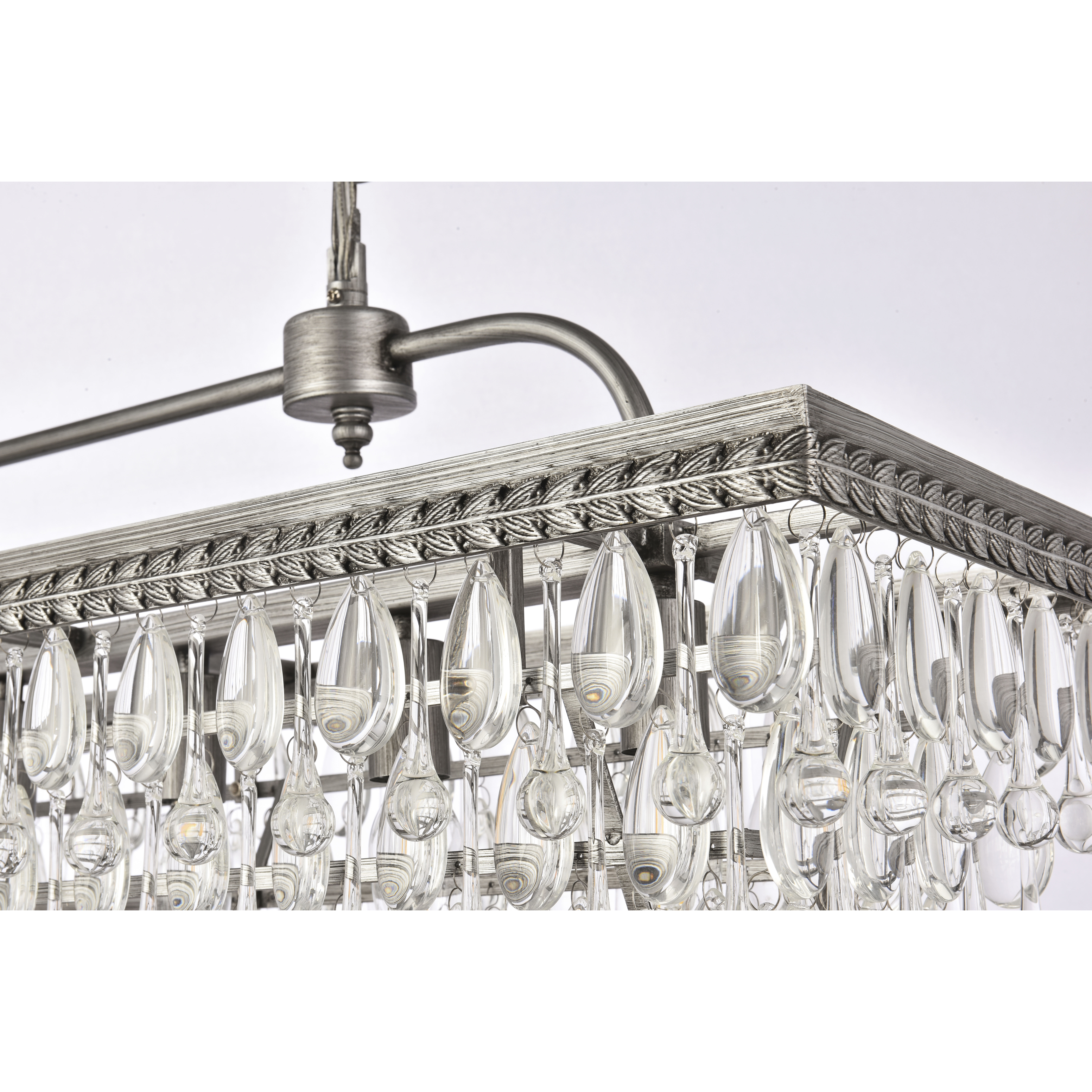 Nordic 6 Light 32 inch Antique Silver Linear Pendant Ceiling Light