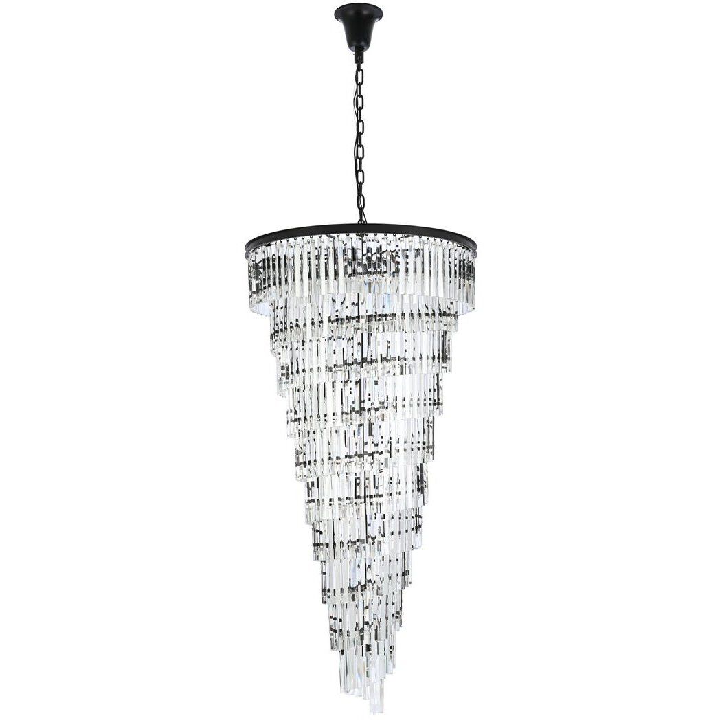 Sydney 42 Light 36.5 inch Matte Black Chandelier Ceiling Light