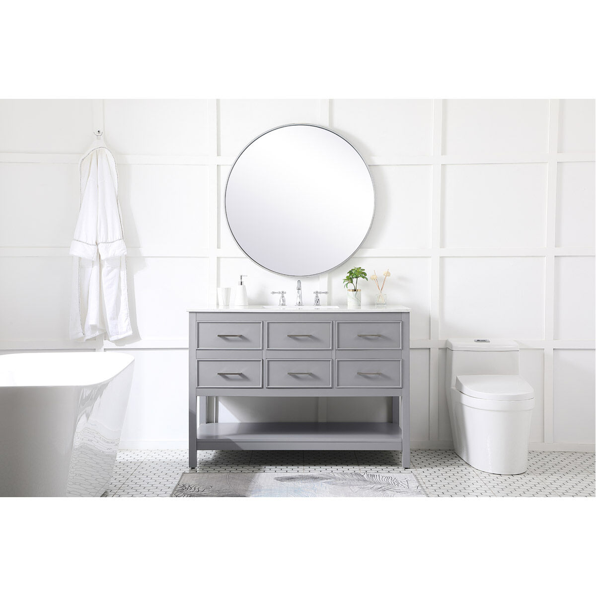 Sinclaire 48 X 22 X 34 inch Gray Vanity Sink Set