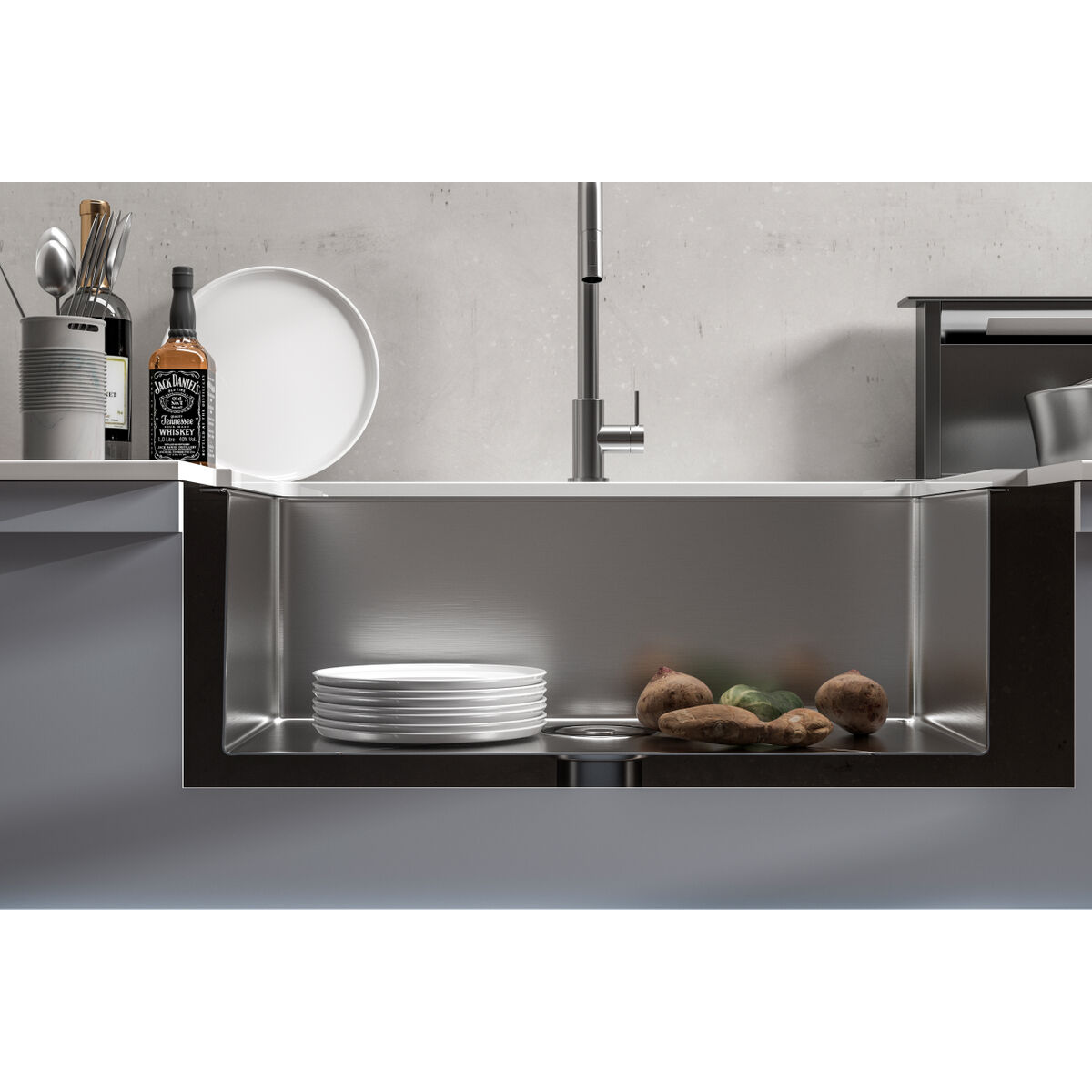 Chester Stainless Steel Kitchen Sink in L30 x W18 x H10 Single Bowl