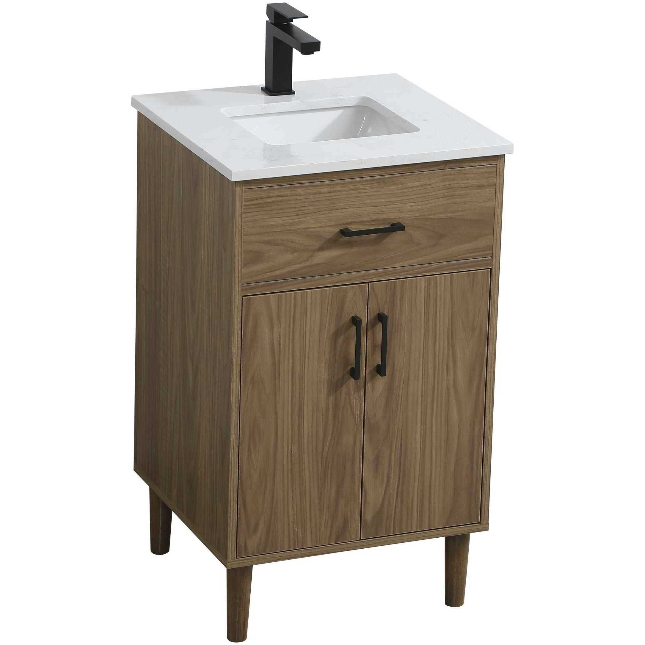 Chandler 20 X 34 inch Walnut Brown Bathroom Vanity Cabinet