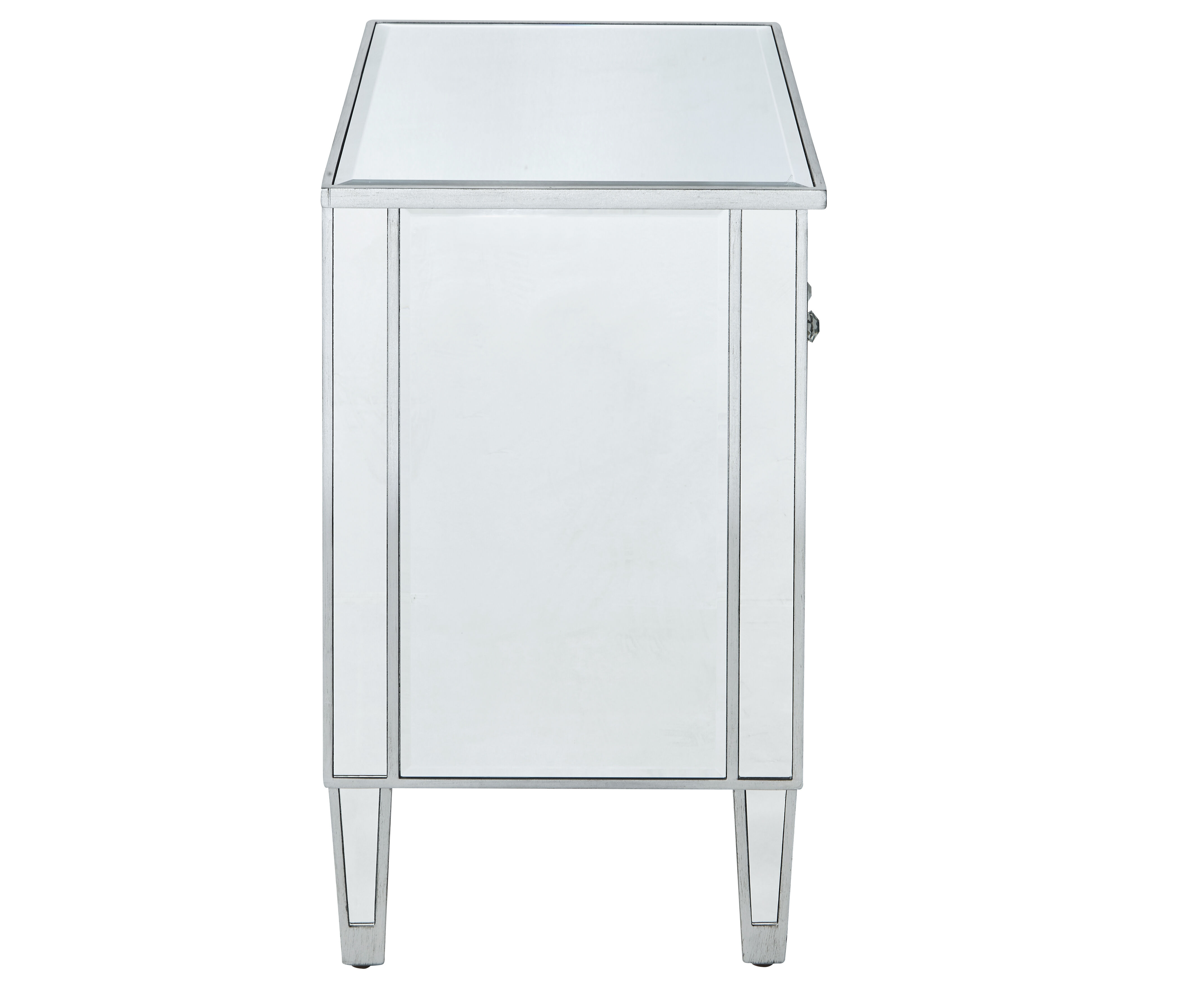 Reflexion 26 X 24 inch Antique Hand Painted Silver Nightstand