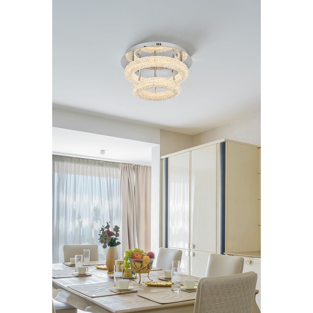 Bowen 2 Light 18 inch Chrome Flush Mount Ceiling Light