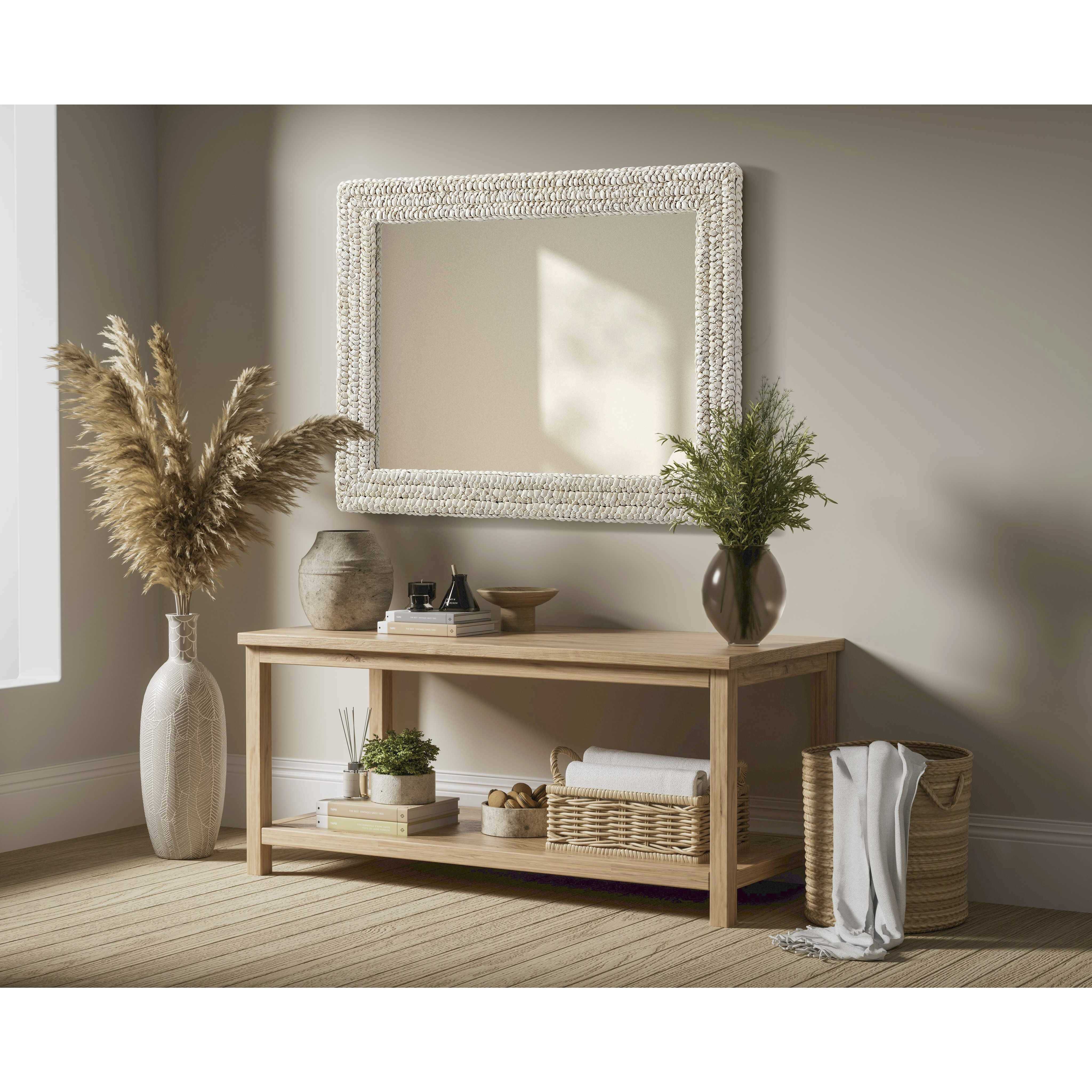 Marlowe 36 X 27 inch Linen White Mirror