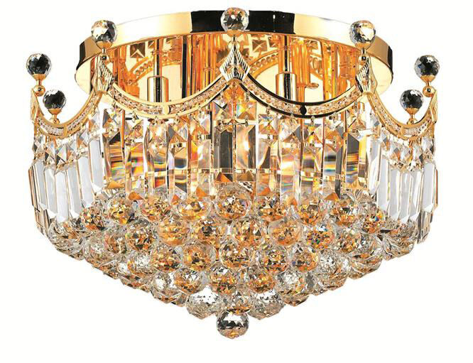 Corona 9 Light 20 inch Gold Flush Mount Ceiling Light in Royal Cut