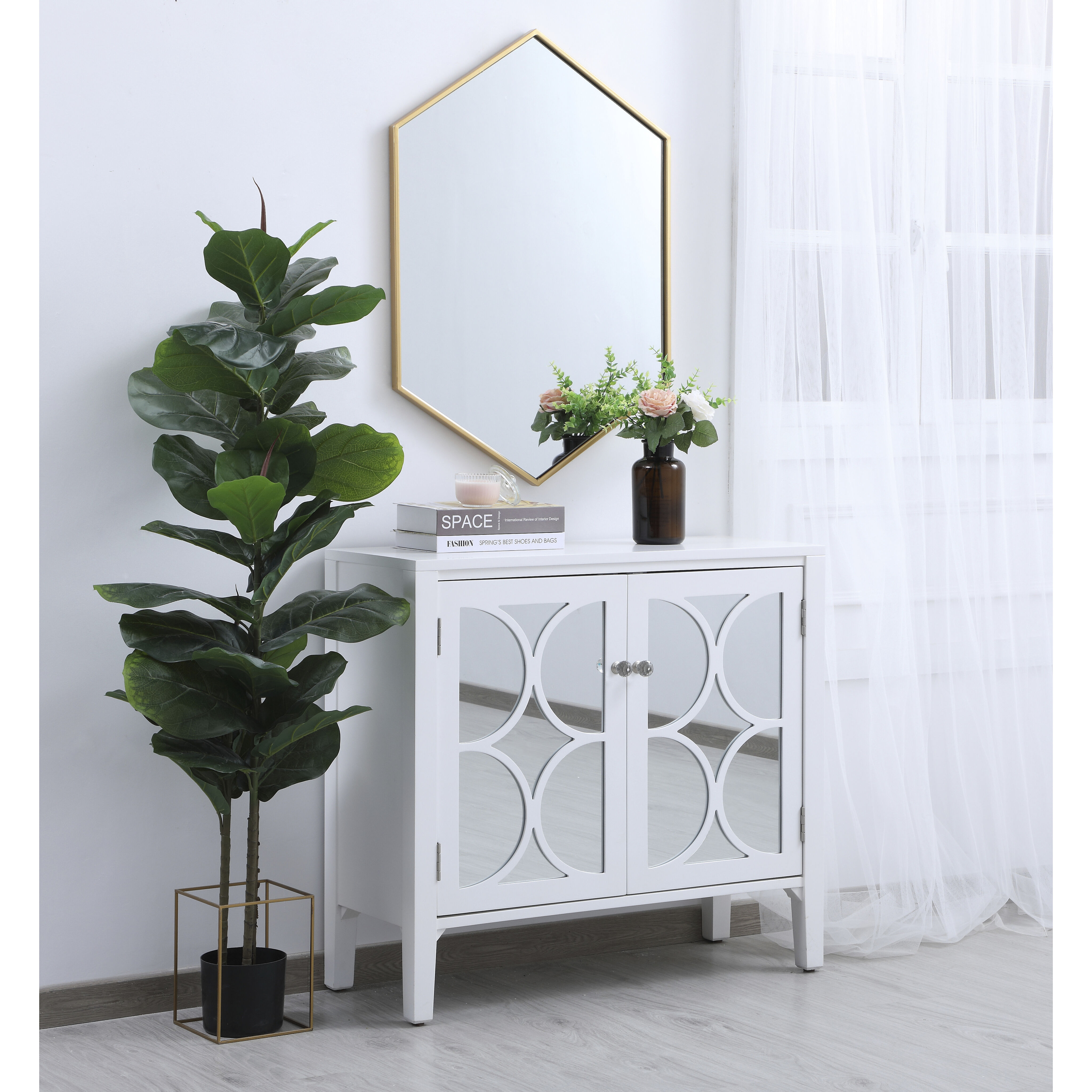 Eternity 34 X 24 inch Brass Wall Mirror