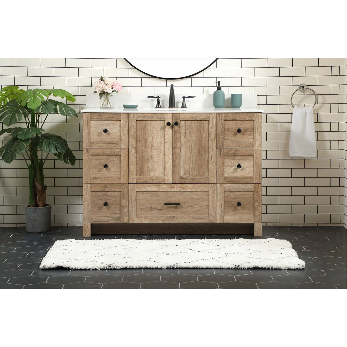 Soma 48 X 19 X 34 inch Natural Oak Vanity Sink Set