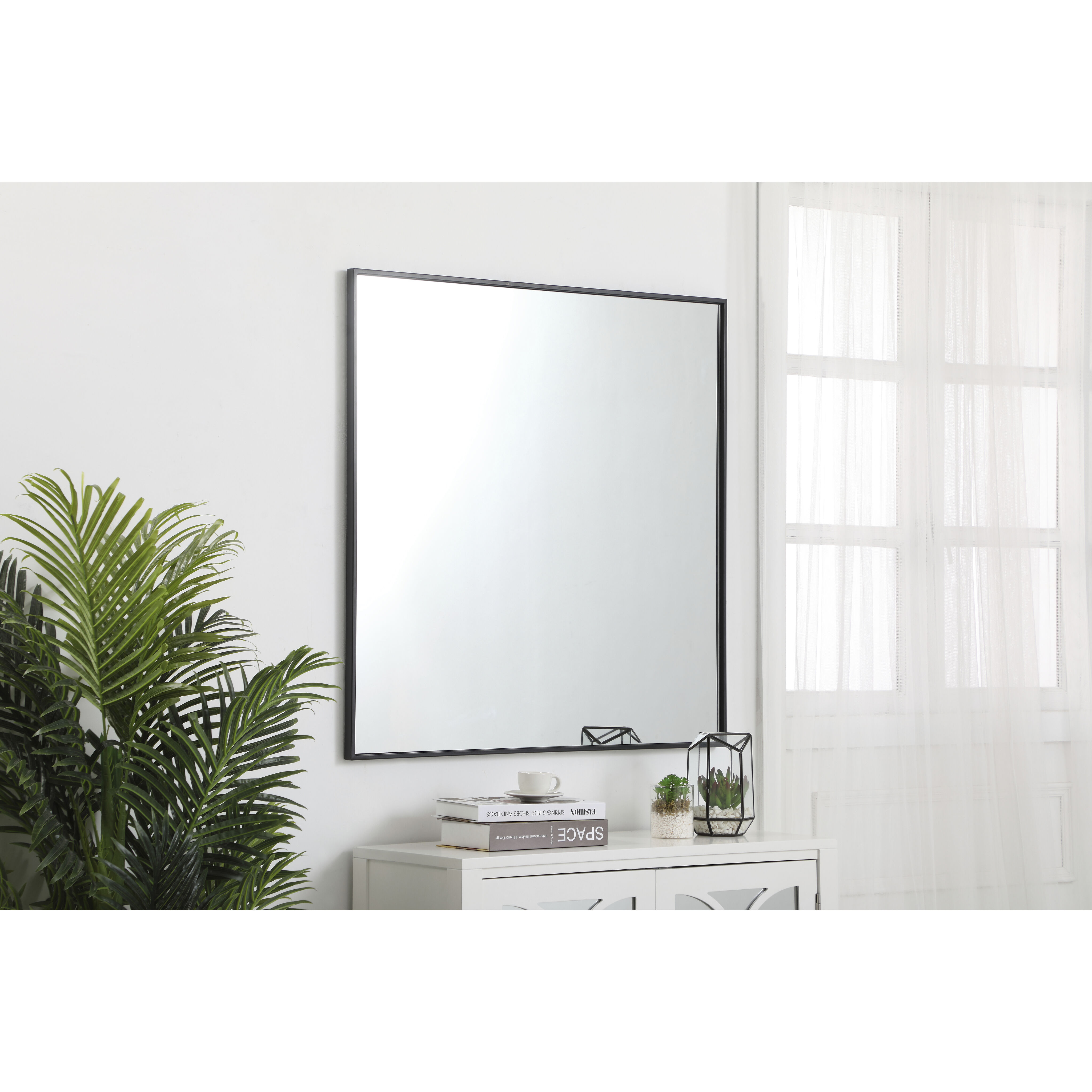 Monet 36 X 36 inch Black Wall Mirror