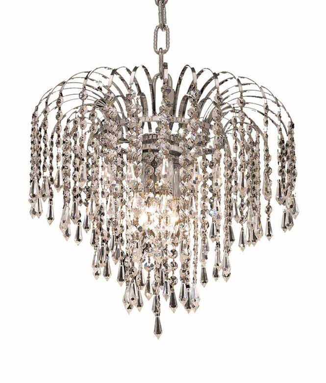 Falls 4 Light 14 inch Chrome Pendant Ceiling Light in Royal Cut