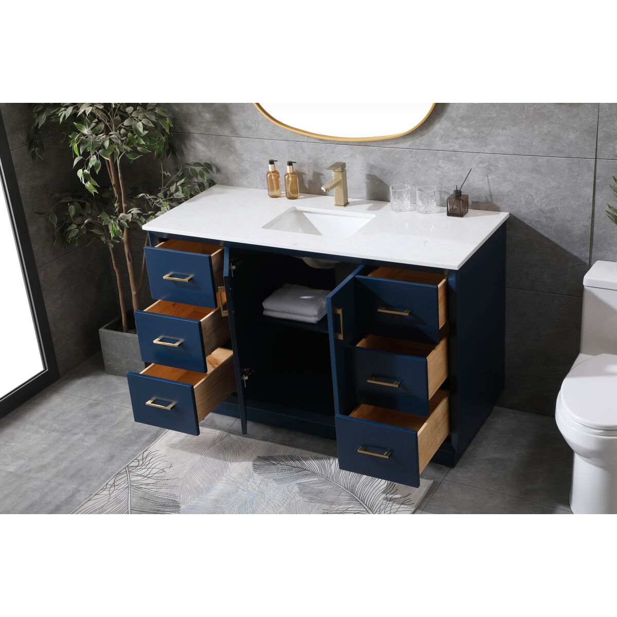 Hayes 54 X 22 X 35 inch Blue Vanity Sink Set